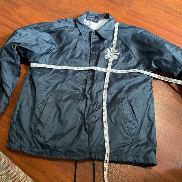 Mens Paradise Point Activewear navy lined windbreaker jacket snaps size MED - Picture 4 of 6